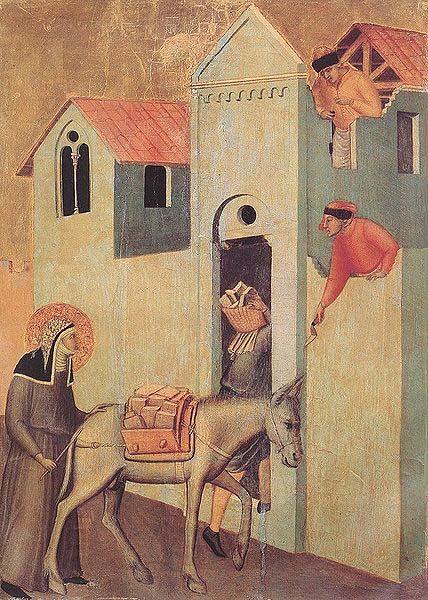 Pietro Lorenzetti Saint Humility Transports Bricks to the Monastery China oil painting art
